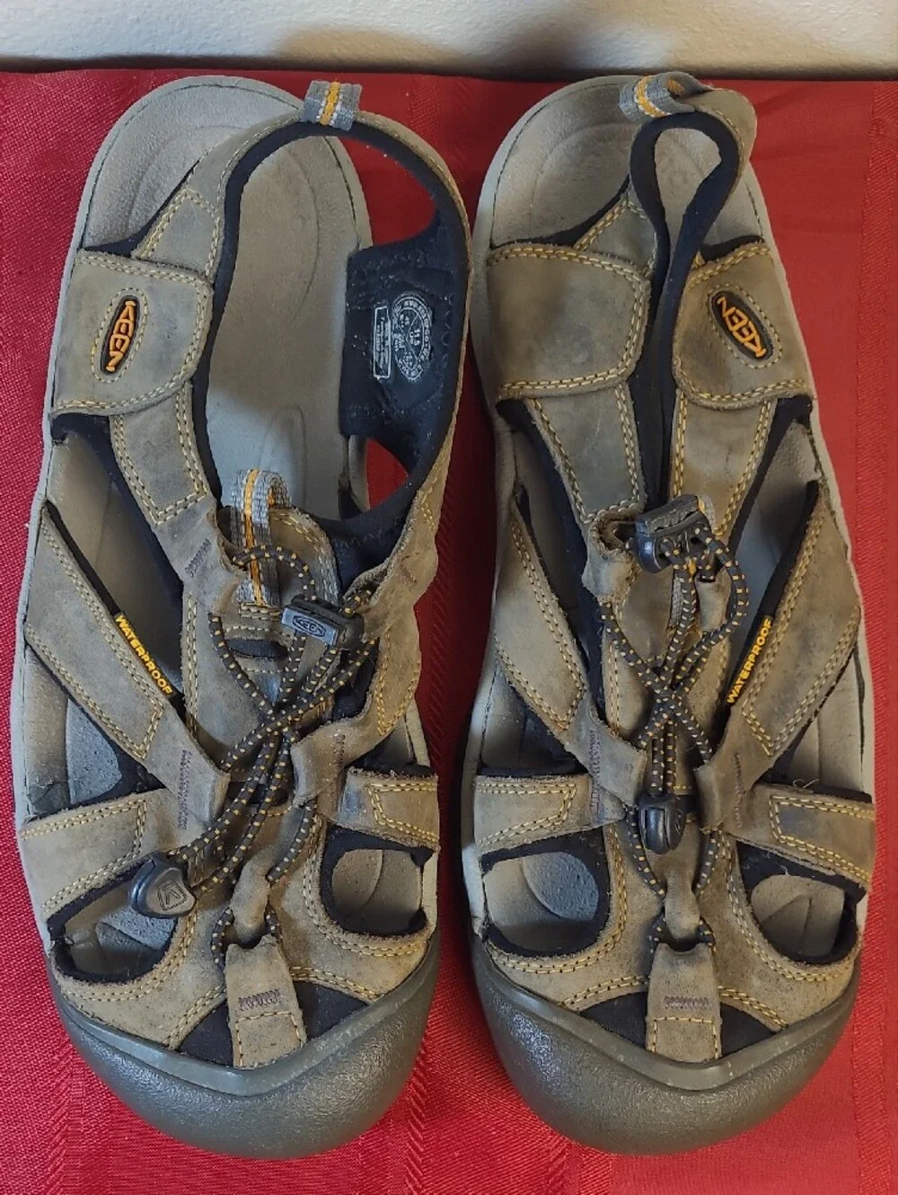 Keen Venice H2 Leather Men's Closed-Toe Sport Sandals  Brown and Gray Size 11.5